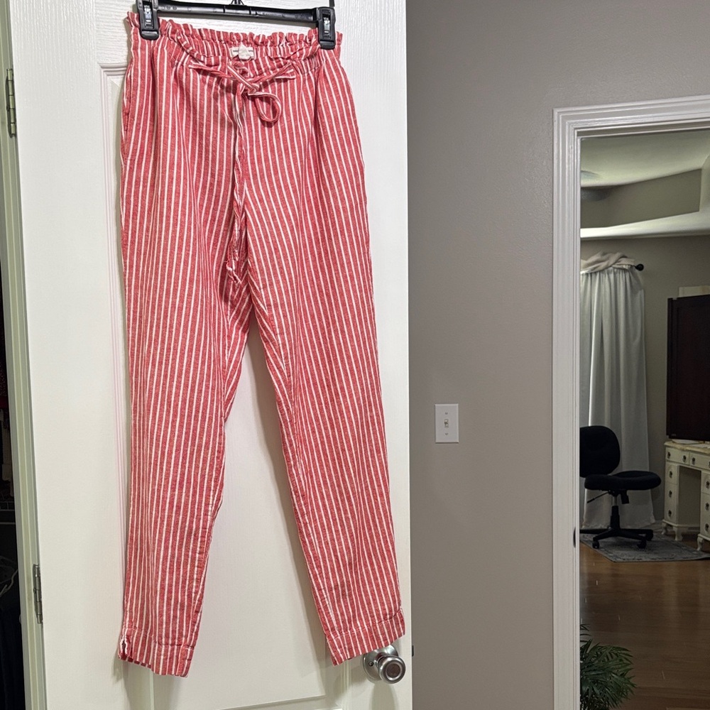 beachlunchlounge Red and White Striped Pants